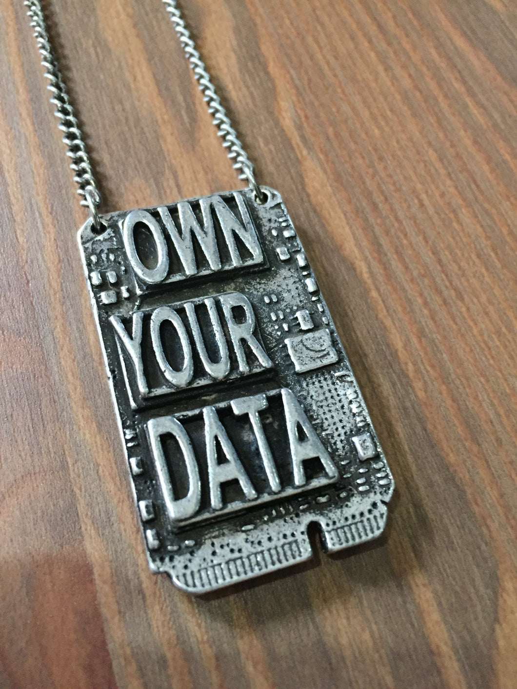 Pewter OWN YOUR DATA Necklace